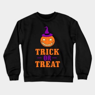 Trick or Treat Pumpkin Witch Hat Crewneck Sweatshirt